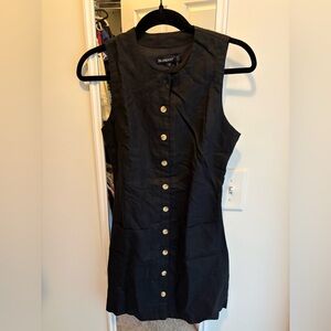 BlankNYC Black Linen Button Up Dress Size XS